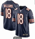 Chicago Bears Williams #18 Navy Jersey
