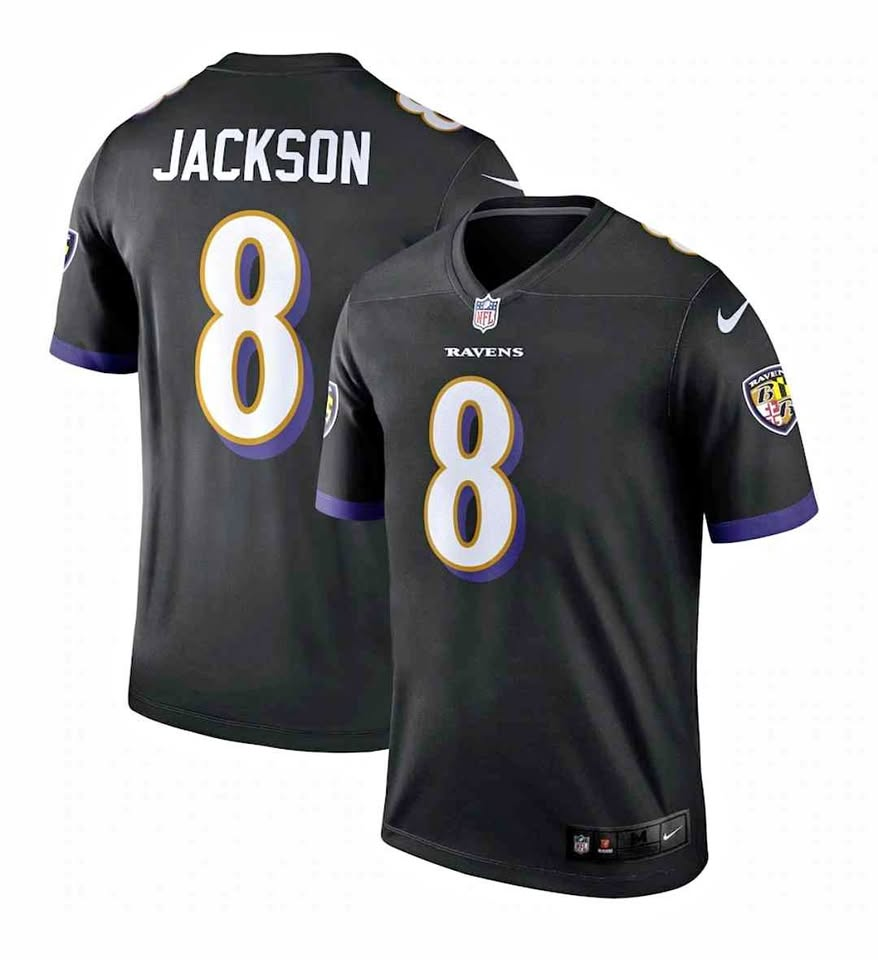 Baltimore Ravens Lamar Jackson #8 Black Jersey