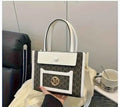 Monogram “M” Handbag with White Accents – Brown & White