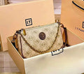 Elegant Beige Shoulder Bag with Chain Strap