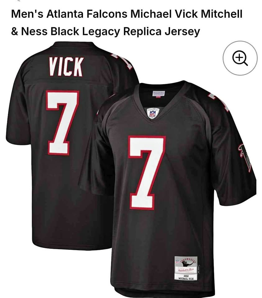 Mitchell & Ness Michael Vick Atlanta Falcons Black Legacy Replica Jersey #7