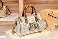 Chic Owl Beige & Brown Embroidered Handbag with Mini Pouch