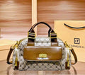 Brown & Gold Accent Luxury Monogram Handbag