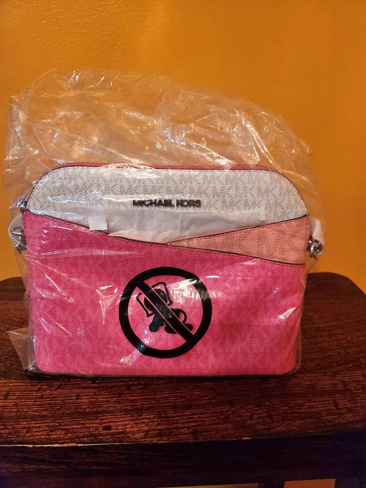 Michael Kors Pink White Color block Crossbody Bag