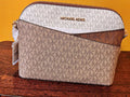 Michael Kors Monogram Brown White Crossbody Bag