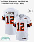 Nike Cleveland Browns Sanders #12 Jersey 1946 Collection