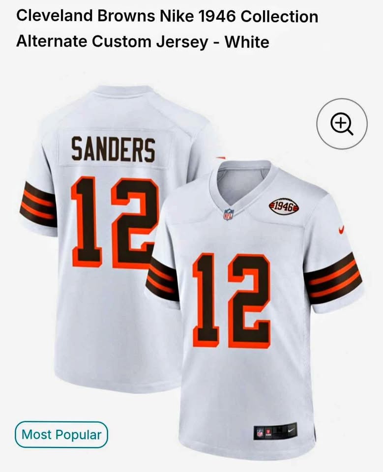 Nike Cleveland Browns Sanders #12 Jersey 1946 Collection