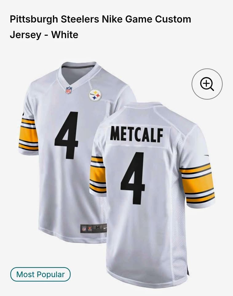 Nike Pittsburgh Steelers Metcalf #4 Game Jersey