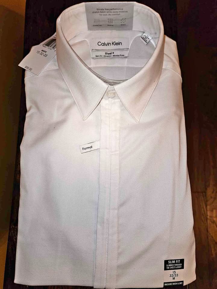 Men's Calvin Klein Steel+ Slim Fit White Dress Shirt