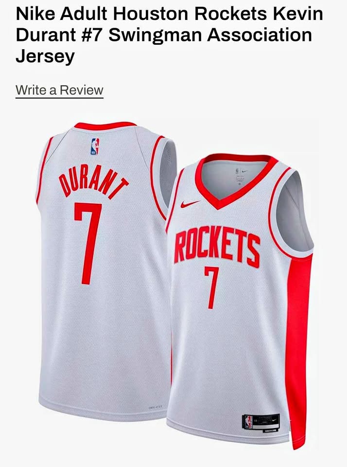 Nike Kevin Durant #7 Houston Rockets Jersey