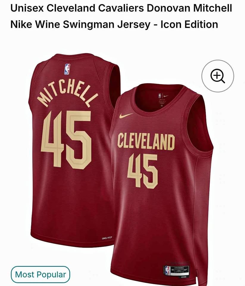 Nike Donovan Mitchell Cleveland Cavaliers #45 Wine Swingman Jersey