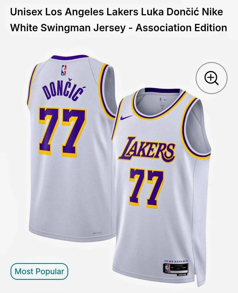 Nike Lakers Luka Dončić #77 Swingman Jersey