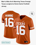 Nike Arch Manning #16 Texas Longhorns Jersey