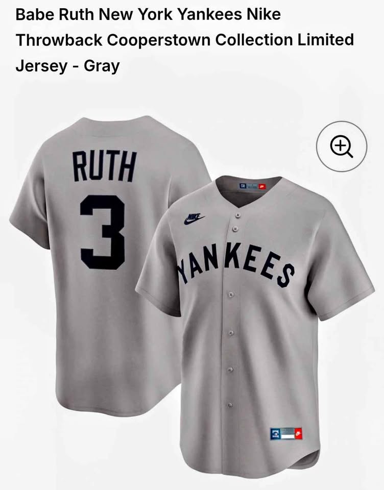 Babe Ruth #3 Yankees Nike Throwback Jersey