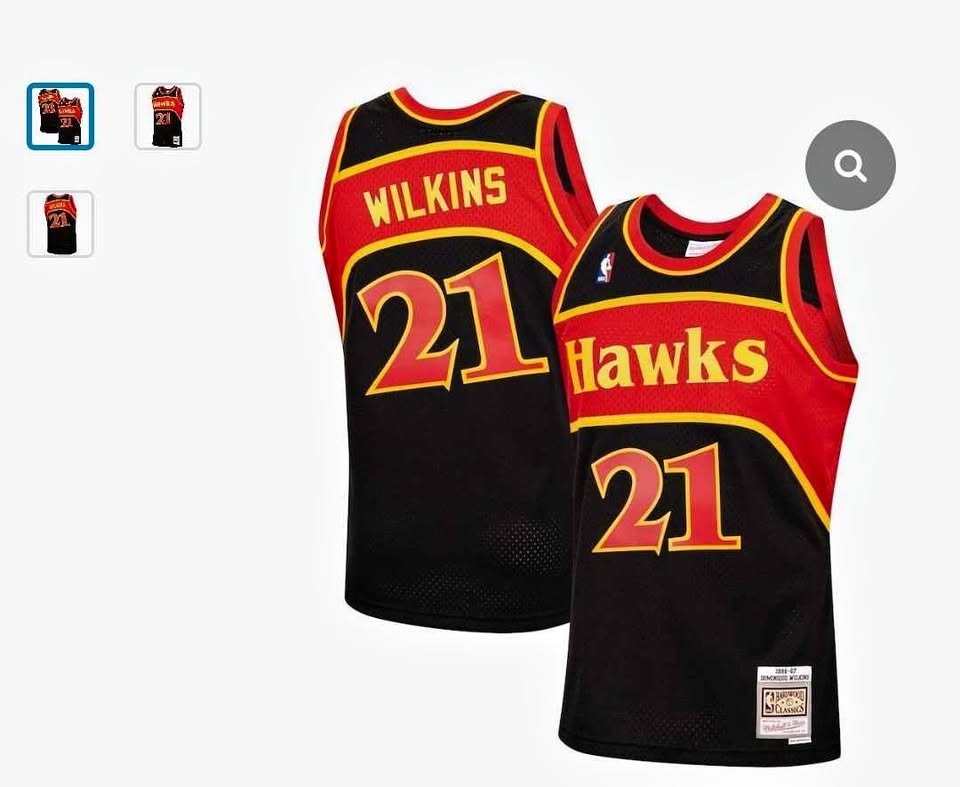 Mitchell & Ness Dominique Wilkins #21 Hawks Hardwood Classics Jersey
