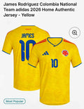 James Rodriguez #10Colombia Adidas 2026 Home Jersey
