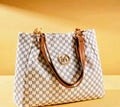 Classic “M” Monogram Tote Bag – Beige & Brown