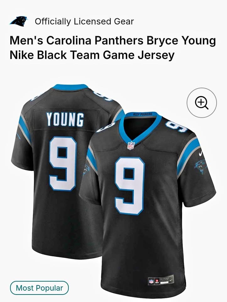 Nike Carolina Panthers #9 Bryce Young Jersey