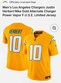Nike Los Angeles Chargers Justin Herbert #10 F.U.S.E. Limited Jersey