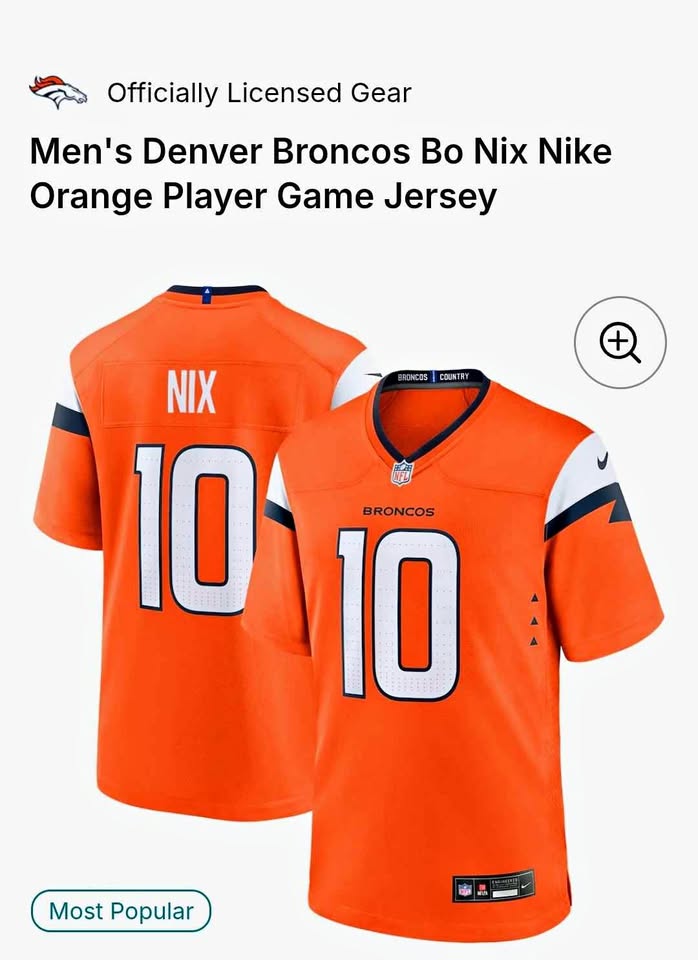 Nike Denver Broncos Bo Nix #10 Jersey