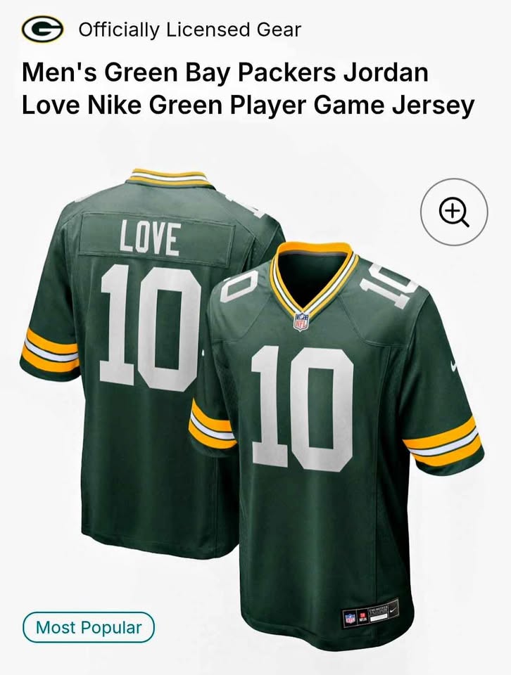 Nike Green Bay Packers Jordan Love #10 Jersey