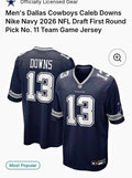 2026 NFL Draft First Round Pick No. 11 Dallas Cowboys Caleb Downs #13 Nike Jersey