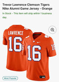 Nike Alumni Trevor Lawrence Clemson Tigers #16 Jersey