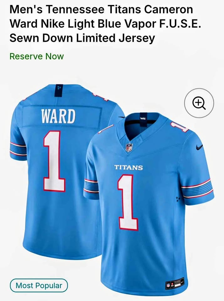 Nike Tennessee Titans Cameron Ward #11 F.U.S.E. Limited Jersey
