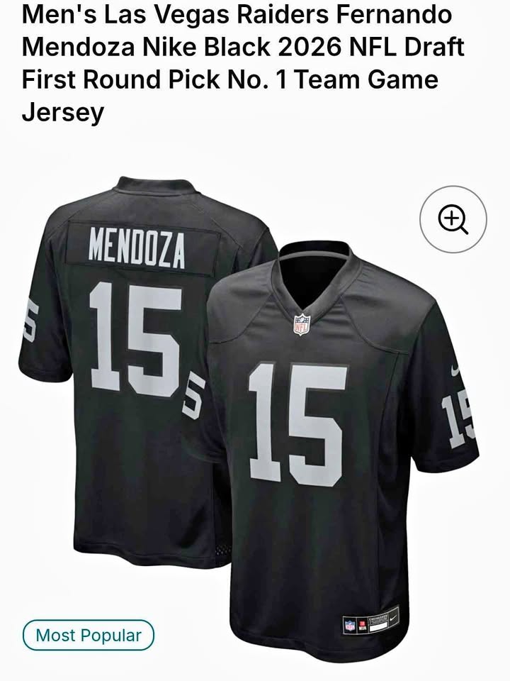 2026 NFL Draft First Round Pick No. 1 Nike Las Vegas Raiders Fernando Mendoza #15