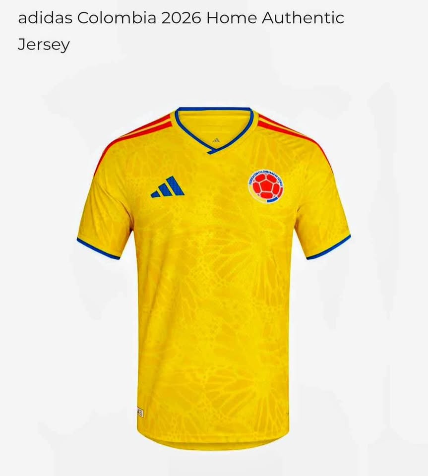 Adidas Colombia 2026 Home Jersey