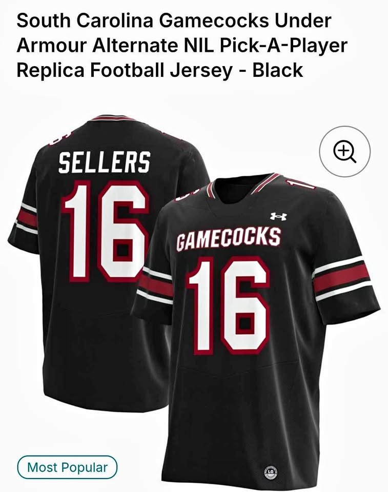 Under Armour South Carolina Gamecocks LaNorris Sellers #16 Jersey