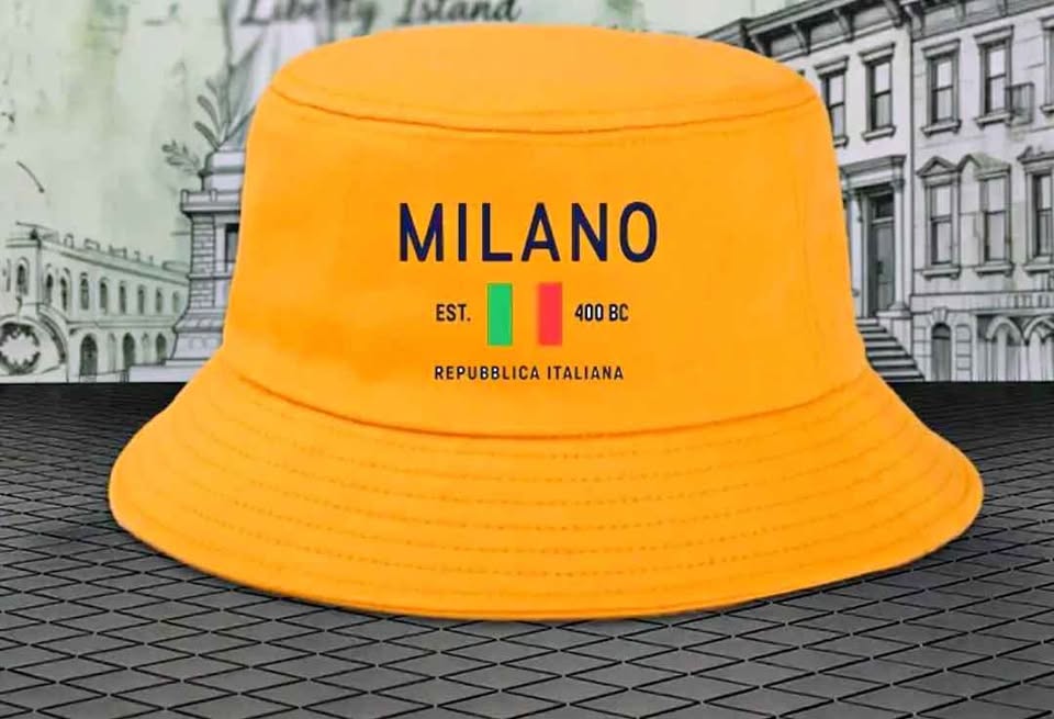 Orange Milano Repubblica Italiana Bucket Hat