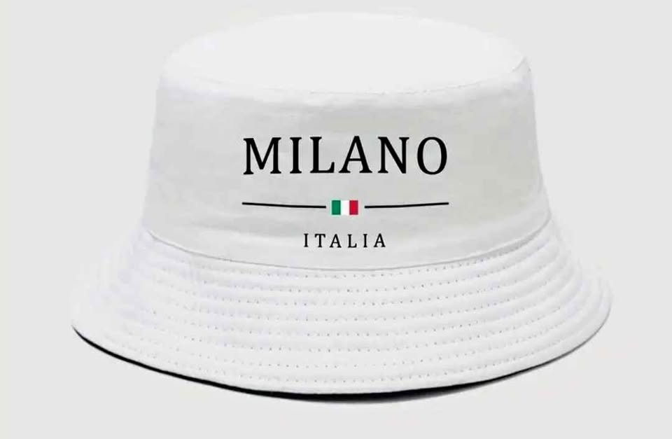 White Milano Italia Bucket Hat
