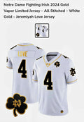Nike Notre Dame 2024 Gold Vapor Jeremiyah Love #4 Jersey