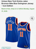 Nike New York Knicks Jalen Brunson #11 Jersey