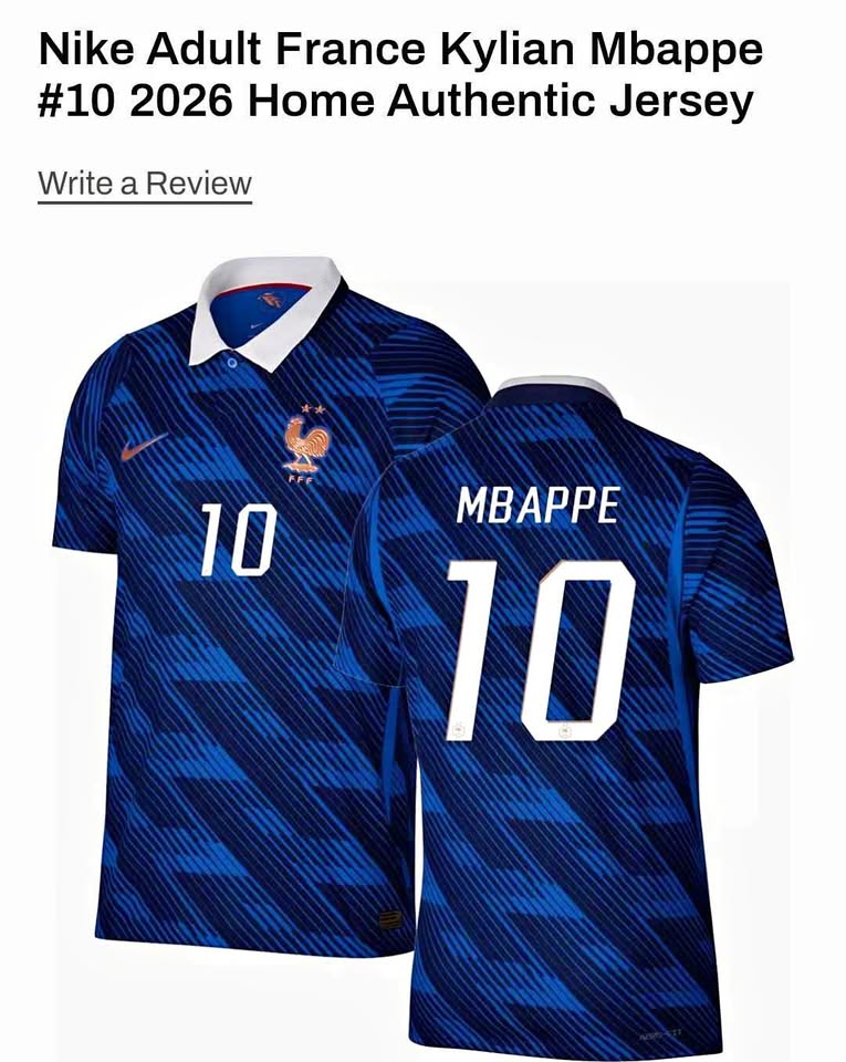 Nike France Kylian Mbappe #10 2026 Jersey