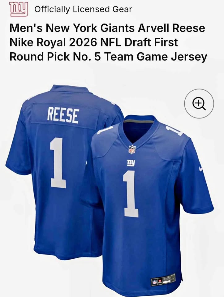 Nike New York Giants Arvell Reese #1 Royal Jersey