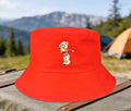 Red Bucket Hat with Golf Bear