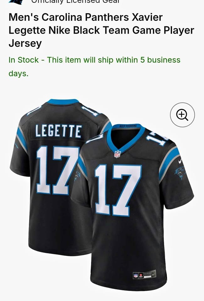 Nike Carolina Panthers Xavier Leggette #17 Jersey