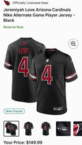 Nike NFL Arizona Cardinals Jeremiyah Love #4 Jersey