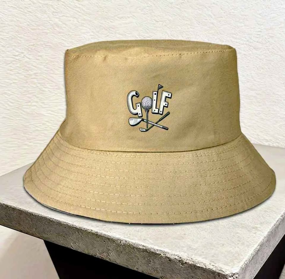 Beige Golf Bucket Hat