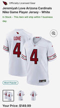 Nike NFL Arizona Cardinals Jeremiyah Love #4 Jersey