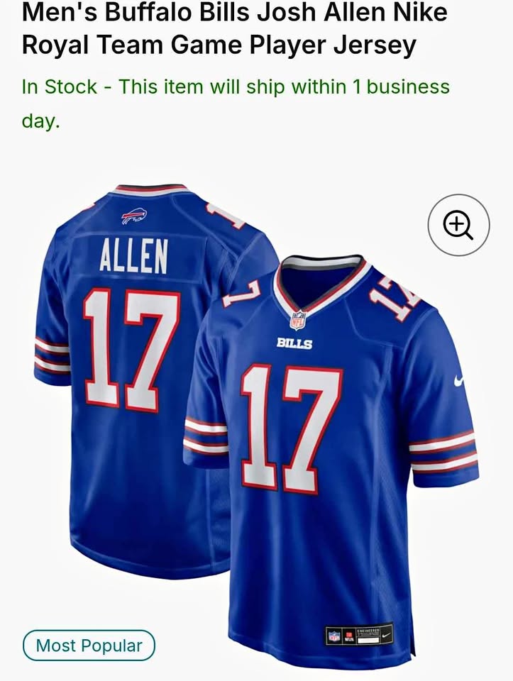 NFL Buffalo Bills Josh Allen #17 Jersey