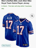 NFL Buffalo Bills Josh Allen #17 Jersey