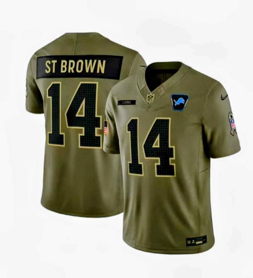 Nike Detroit Lions Amon-Ra St. Brown #14 Salute to Service Jersey