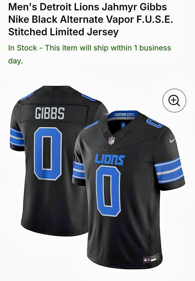 Nike Detroit Lions Jahmyr Gibbs #0 Vapor F.U.S.E. Jersey