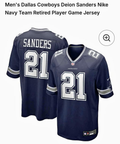 Men's Nike Dallas Cowboys Deion Sanders #21 Game Jersey