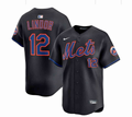 New York Mets Francisco Lindor #12 Black Jersey