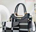 Black Checkered Handbag & Wallet Set
