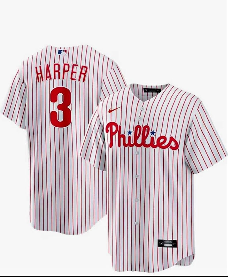 Philadelphia Phillies Bryce Harper #3 Pinstripe Jersey